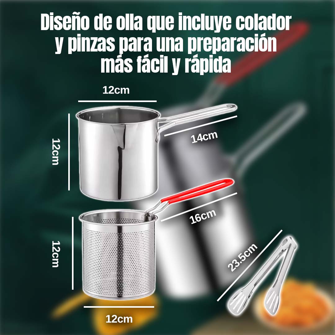 SET DE OLLA FREIDORAšHOY GRATIS PINZAš
