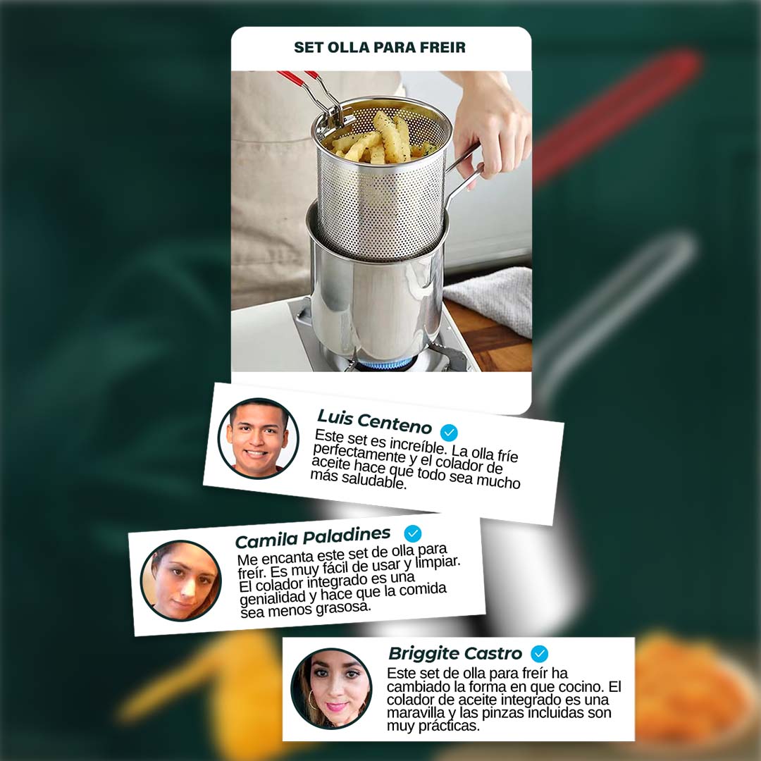 SET DE OLLA FREIDORAšHOY GRATIS PINZAš