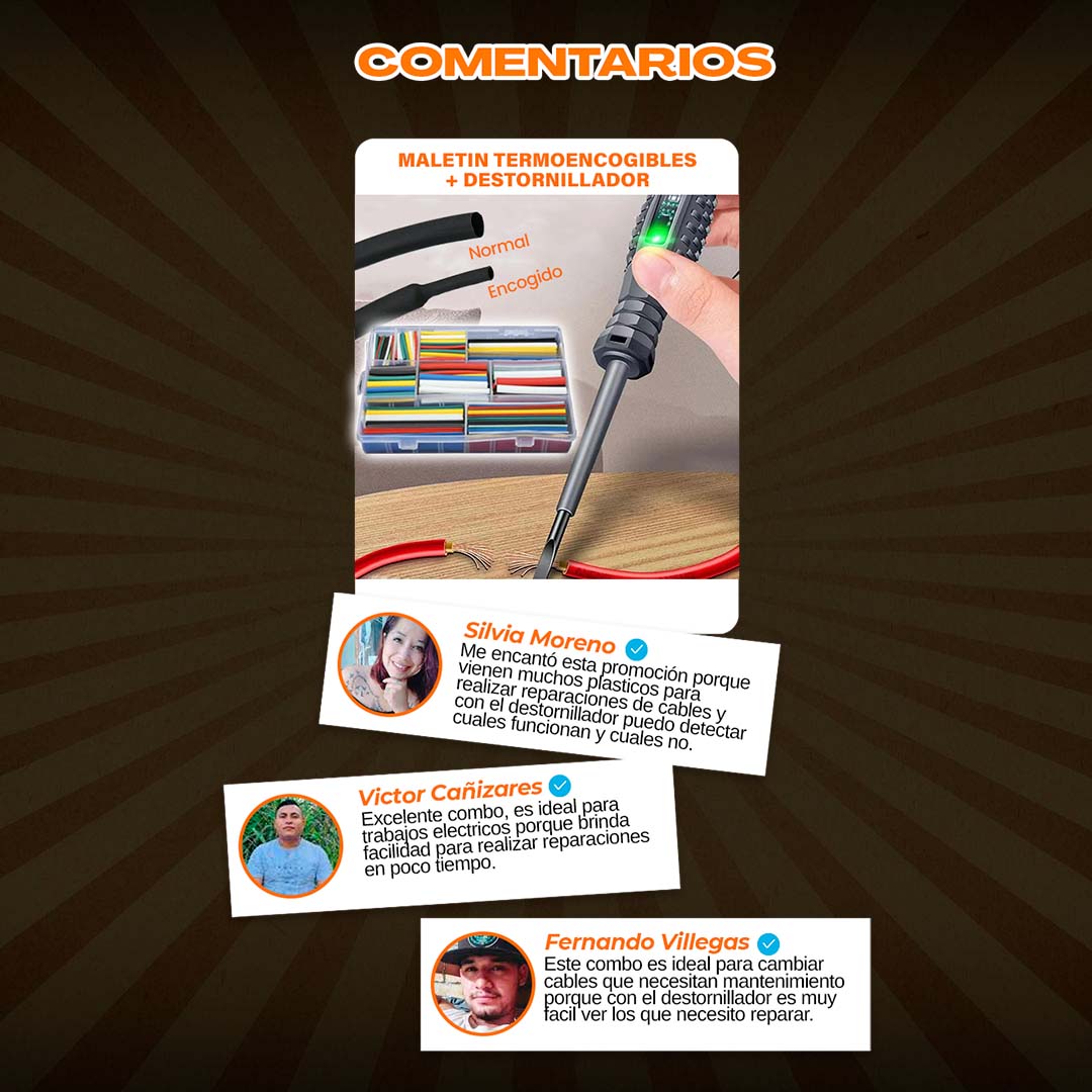 🎁MEGA COMBO (MALETIN TERMOENCOGIBLES + DESTORNILLADOR DETECTOR DE CORRIENTE)
