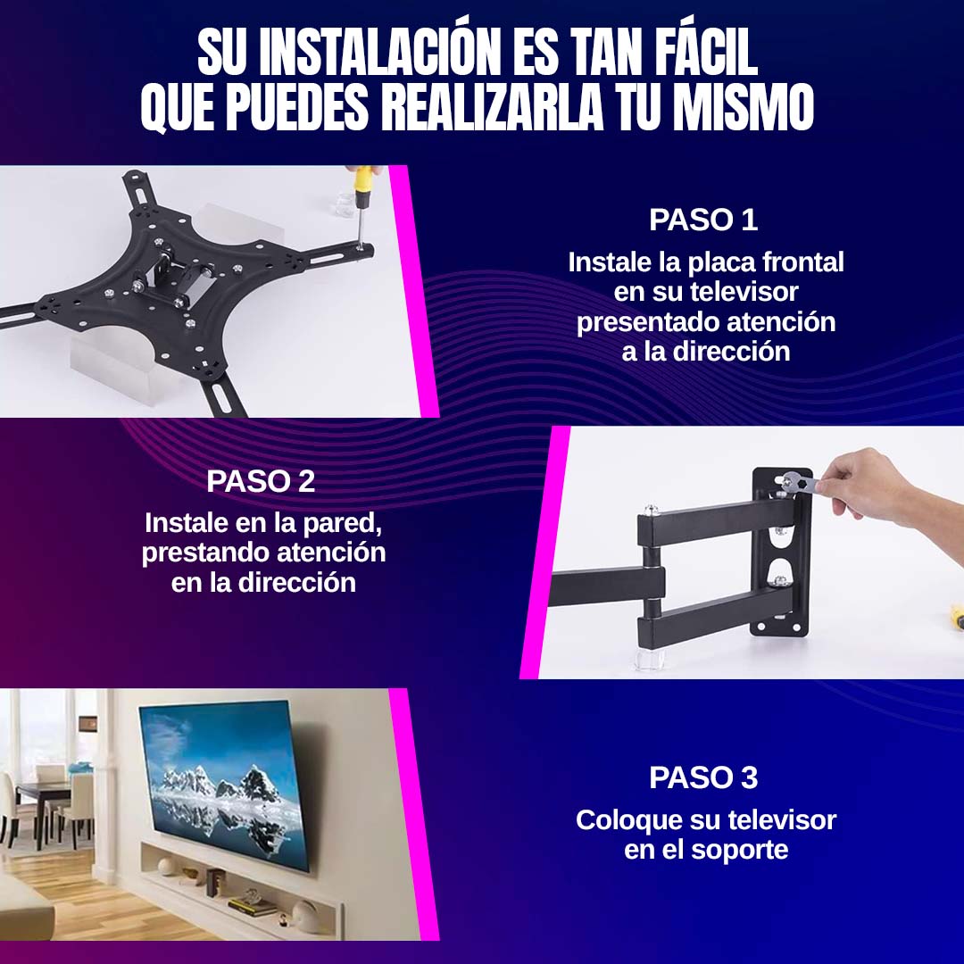 SOPORTE DE TV GIRATORIO Y PLEGLABLE DE 14 A 55 PULGADAS đHOY ENVĂO GRATISđ