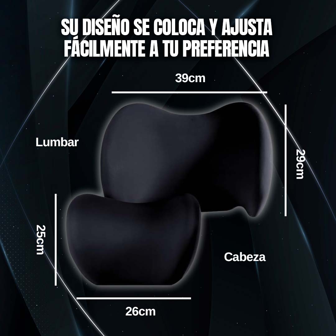 COJIN DE AUTO CUELLO + LUMBAR 🎁PROMO ENVÍO GRATIS🎁