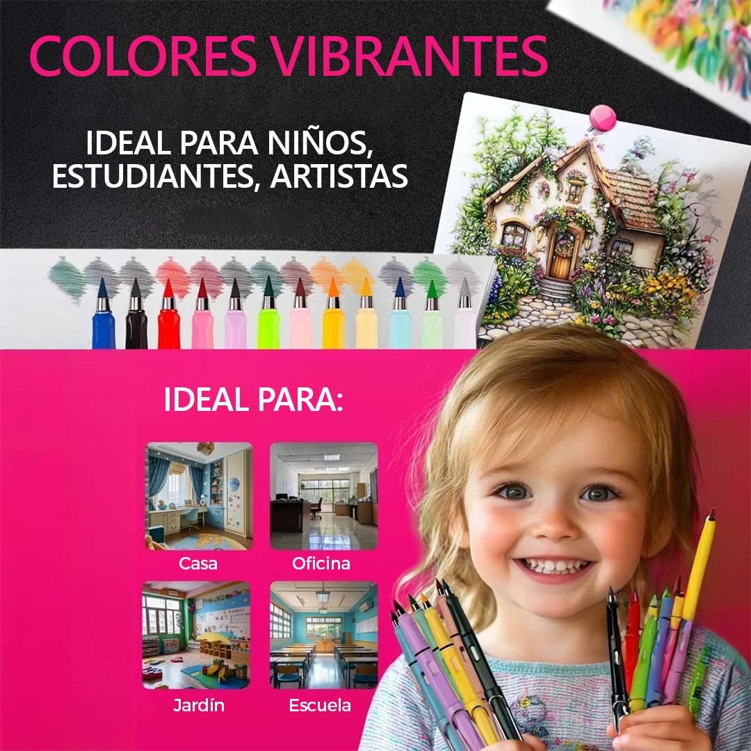 LAPIZ DE COLOR PUNTA INFINITA SET X12 COLORES