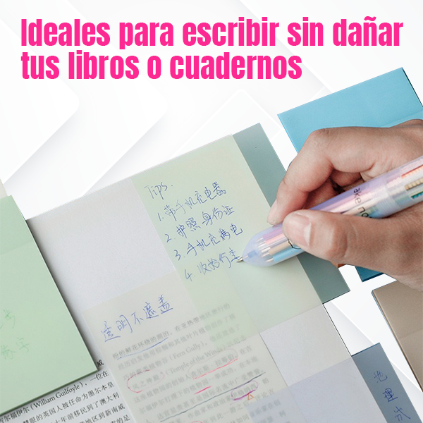 SET NOTAS MÁGICAS TRANSPARENTES🎁PROMO 200 UNIDADES🎁