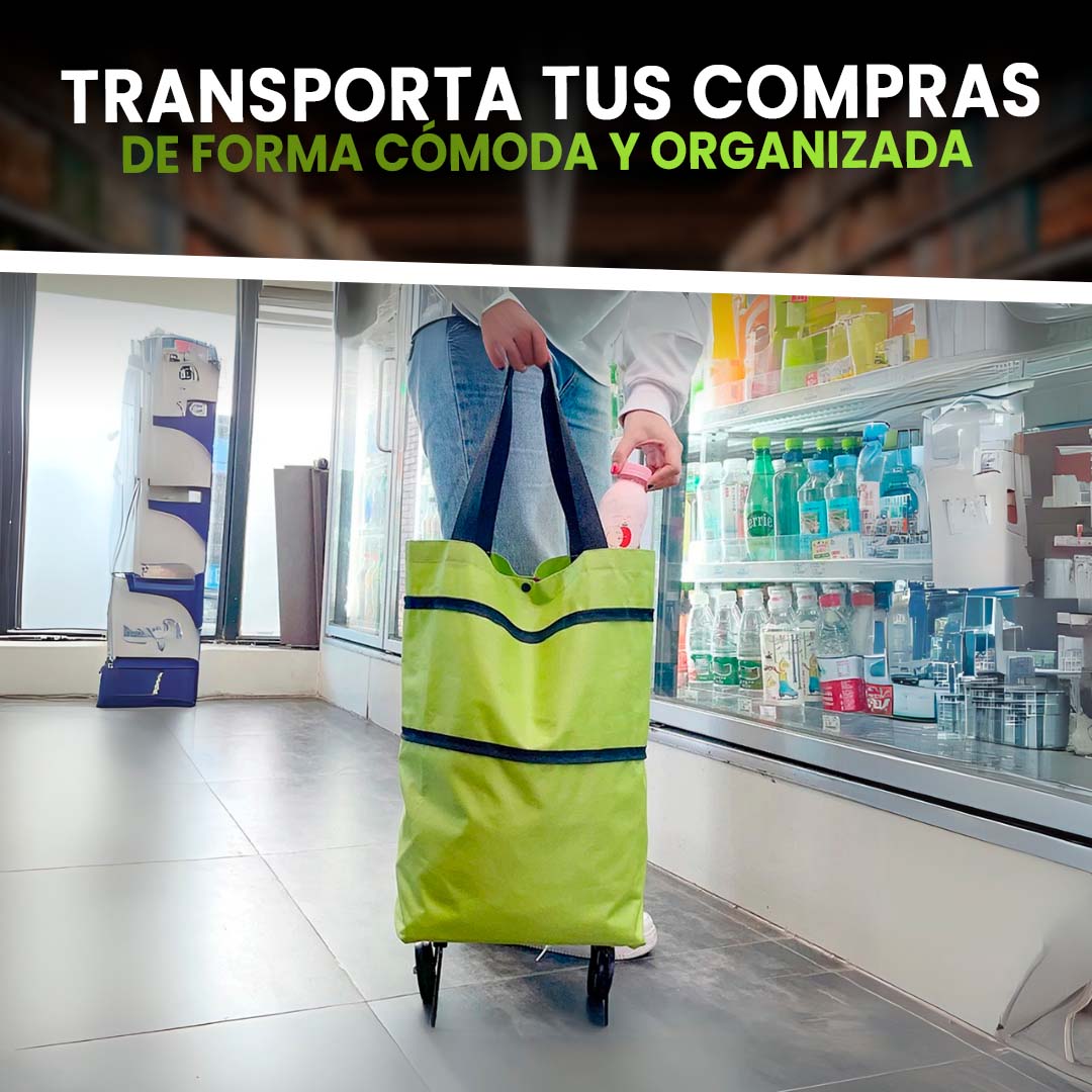 BOLSO PLEGABLE CARRITO DE COMPRAS CON RUEDAS