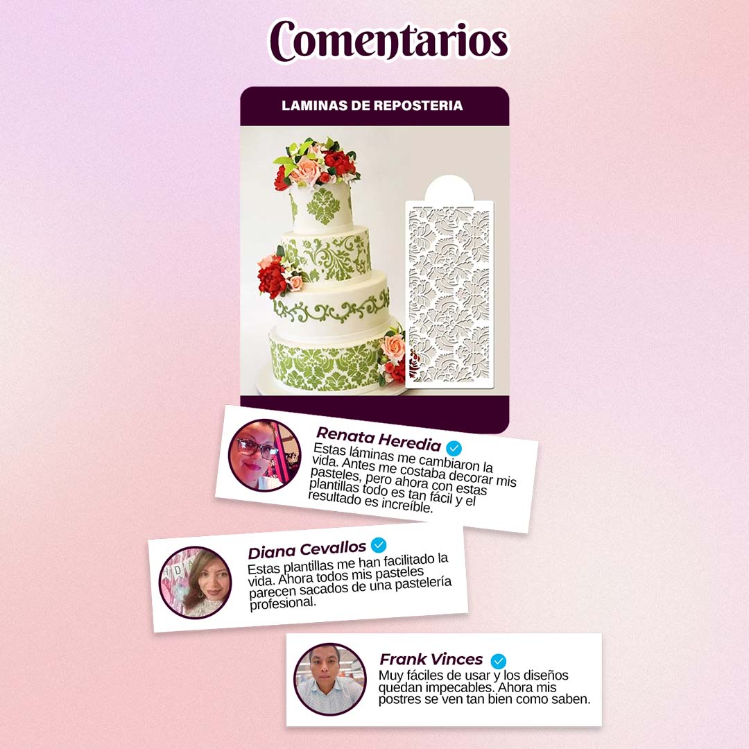 SET LAMINAS PARA DECORACIÓN DE REPOSTERIA 🎁HOY PROMO 4 UNIDADES + ENVÍO GRATIS🎁