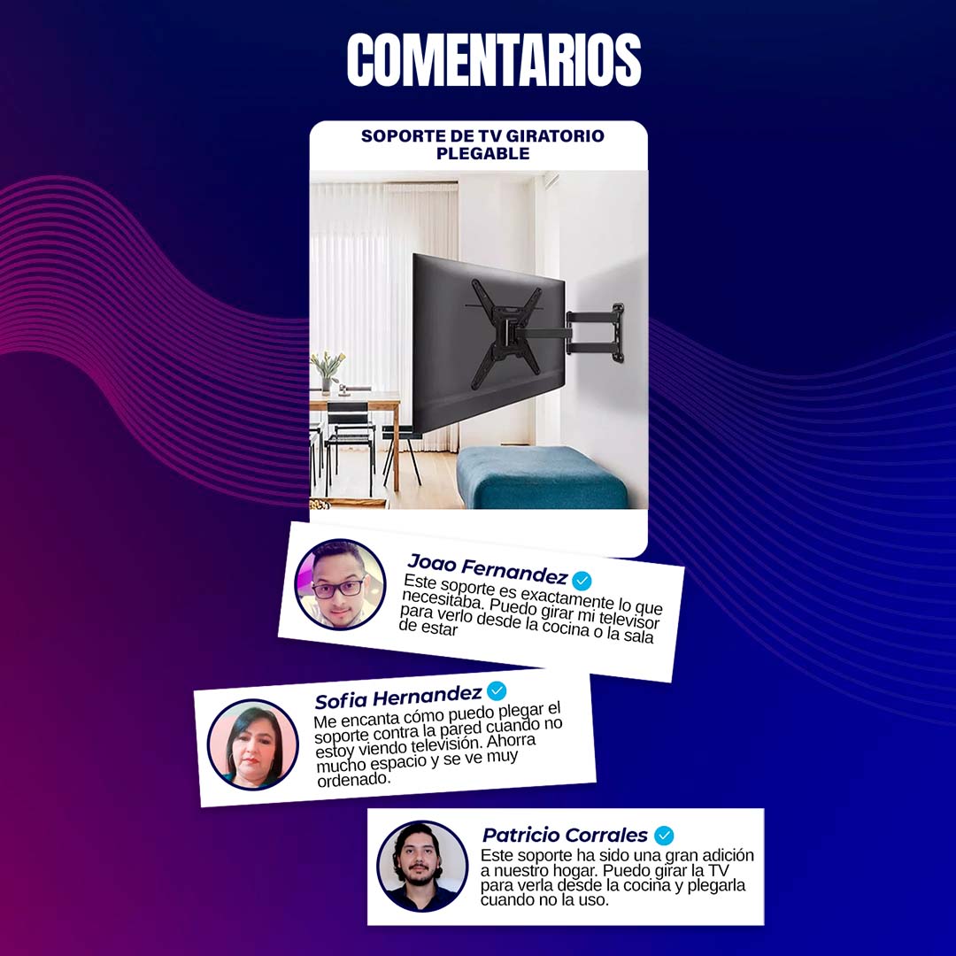 SOPORTE DE TV GIRATORIO Y PLEGLABLE DE 14 A 55 PULGADAS đHOY ENVĂO GRATISđ