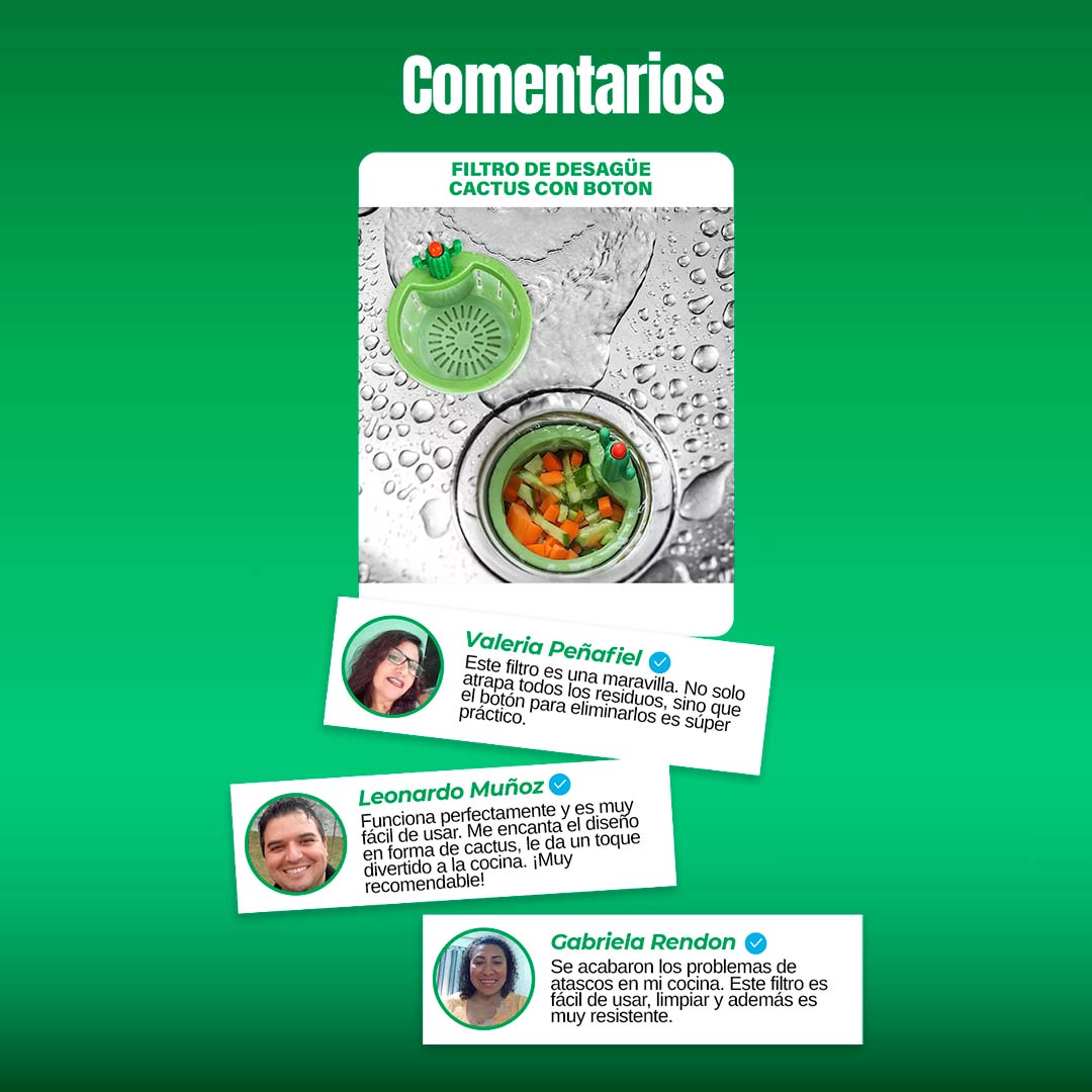 🎁PROMO 2x1🎁FILTRO UNIVERSAL DE DESAGUE CACTUS CON BOTON