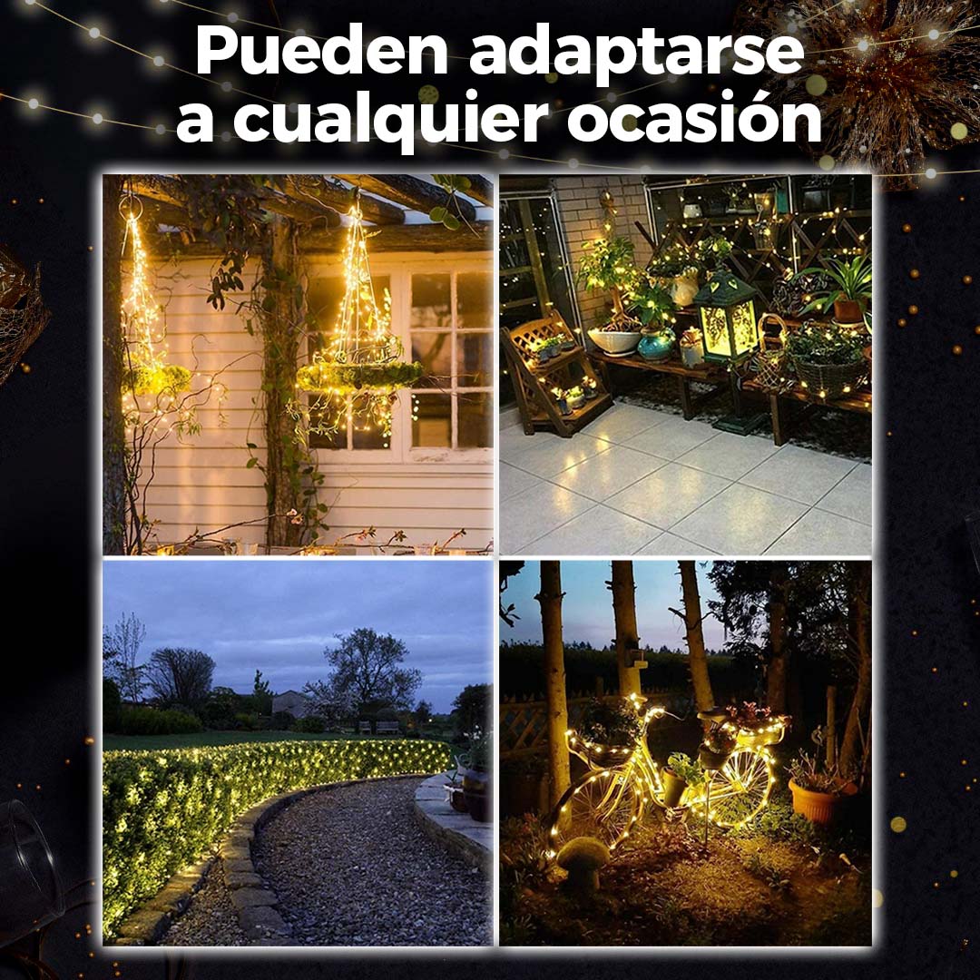 FOCOS SOLARES NAVIDEÑAS MULTICOLOR 10M 🎁ENVÍO GRATIS🎁