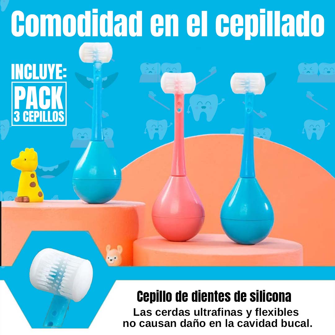 SET CEPILLO DE DIENTES PARA NIÑOS 3u