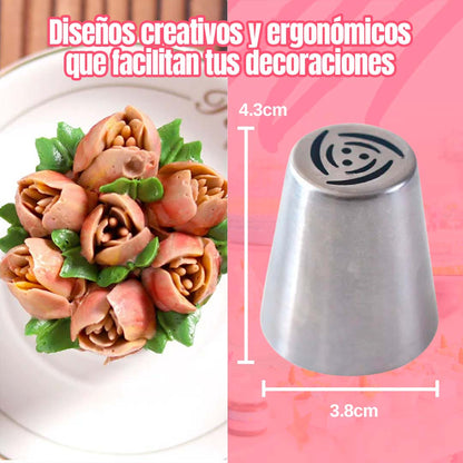 BOQUILLAS EN FORMA DE FLOR PARA DECORAR🎁PROMO 7 UNIDADES🎁