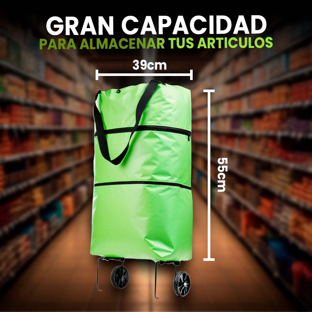 BOLSO PLEGABLE CARRITO DE COMPRAS CON RUEDAS