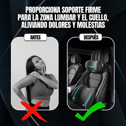 COJIN DE AUTO CUELLO + LUMBAR 🎁PROMO ENVÍO GRATIS🎁