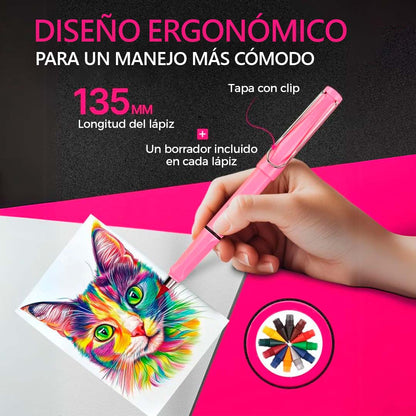 LAPIZ DE COLOR PUNTA INFINITA SET X12 COLORES