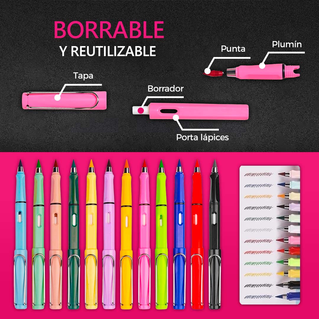 LAPIZ DE COLOR PUNTA INFINITA SET X12 COLORES
