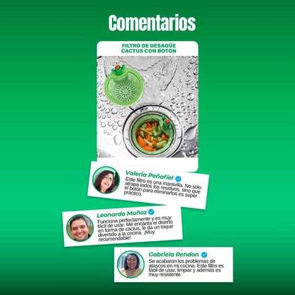 🎁PROMO 2x1🎁FILTRO UNIVERSAL DE DESAGUE CACTUS CON BOTON