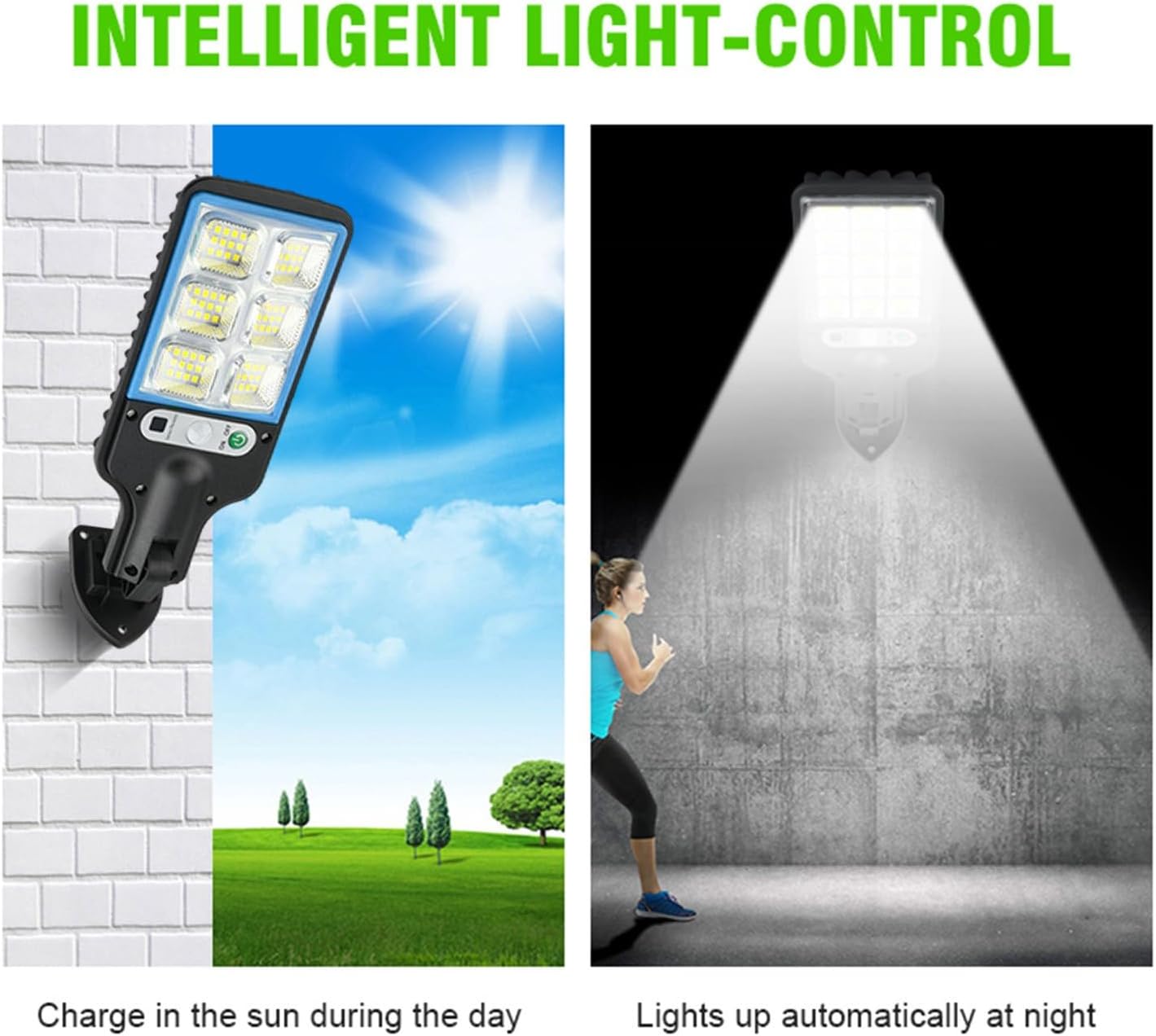 Farola solar para exteriores, con sensor de movimiento
