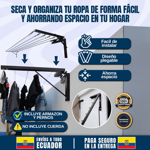 COLGADOR METÁLICO DE ROPA PARA PARED 🎁HOY ENVÍO GRATIS🎁