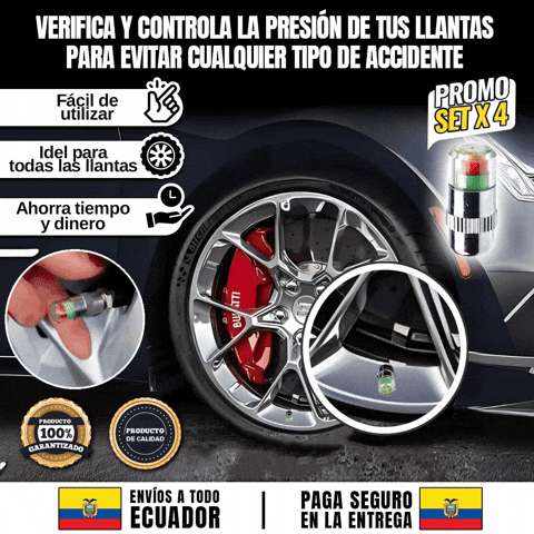 KIT DE VÁLVULAS PARA MEDIR PRESIÓN DE LLANTAS ??PROMO 4 UNIDADES??