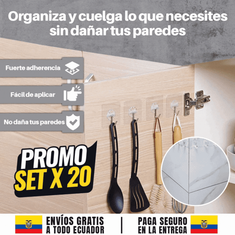 GANCHOS ADHESIVOS ??PROMO 20 UNIDADES??