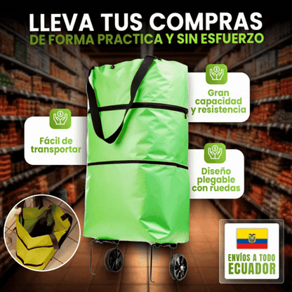 BOLSO PLEGABLE CARRITO DE COMPRAS CON RUEDAS