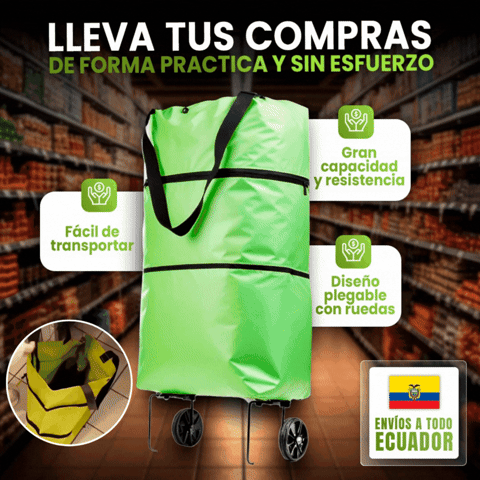 BOLSO PLEGABLE CARRITO DE COMPRAS CON RUEDAS