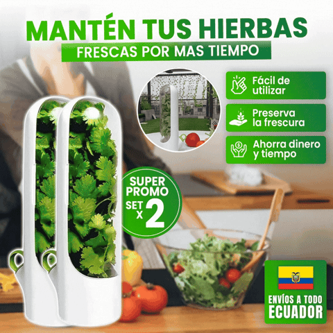 🎁QUITO PROMO 2 UNIDADES🎁CONTENEDOR DE HIERBAS FRESCAS